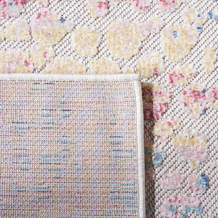 Wrought Studio Clerkin Aqua/Pink Indoor/Outdoor Rug Wayfair